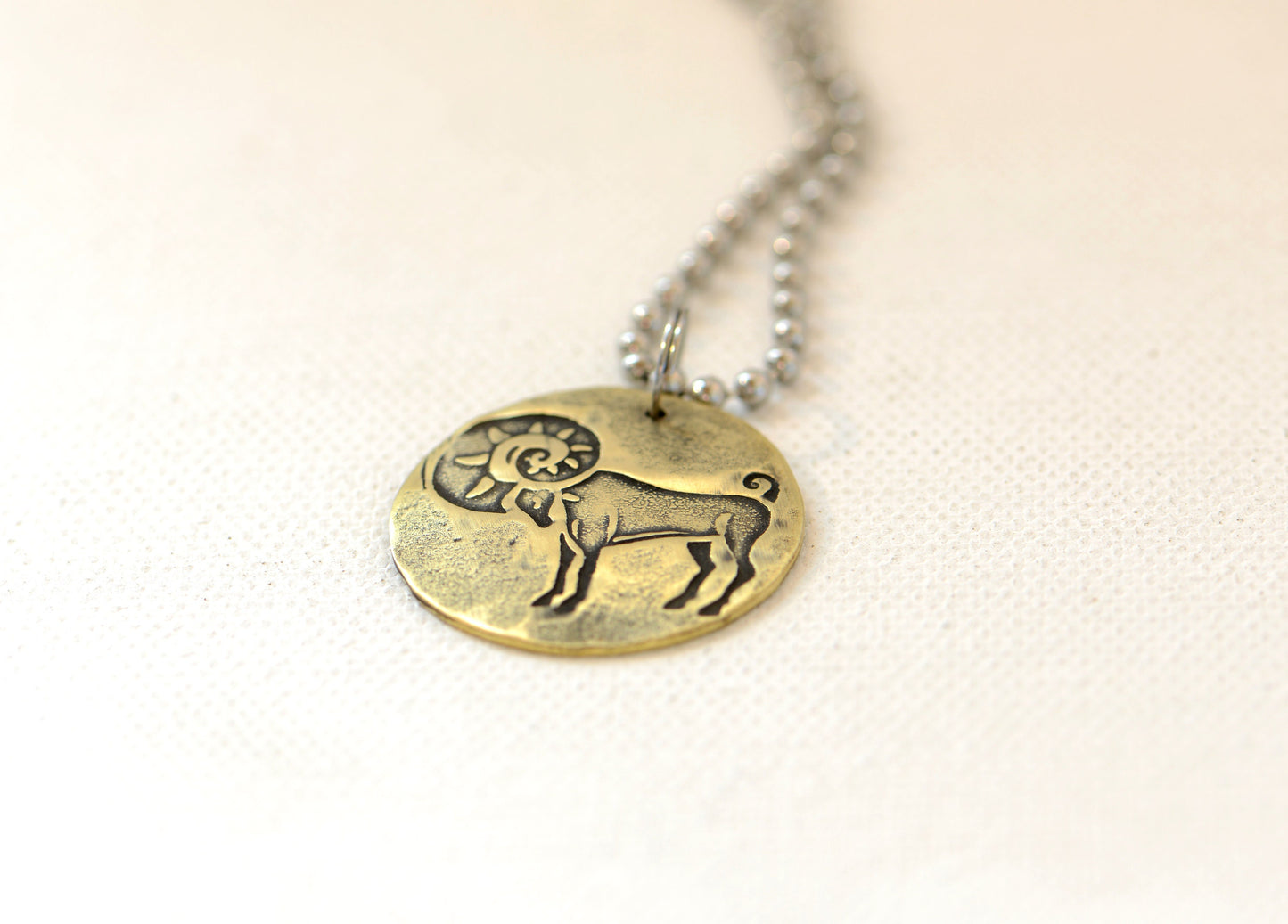 Aires Zodiac Necklace  – Personalized Astrology and Zodiac Signs on Brass Discs