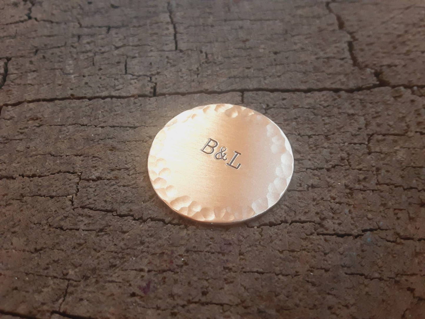 Golf ball marker with your initials in bronze