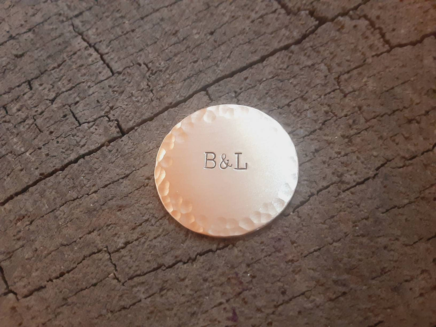 Golf ball marker with your initials in bronze