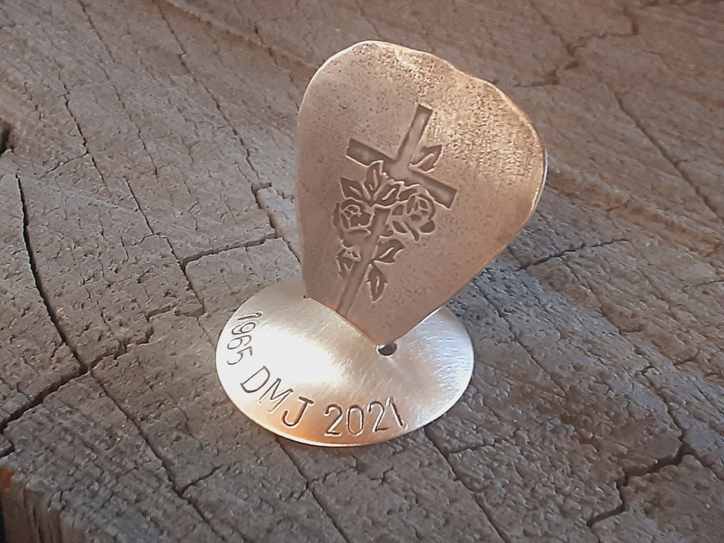 Memorial bronze guitar pick with stand  - sympathy gift