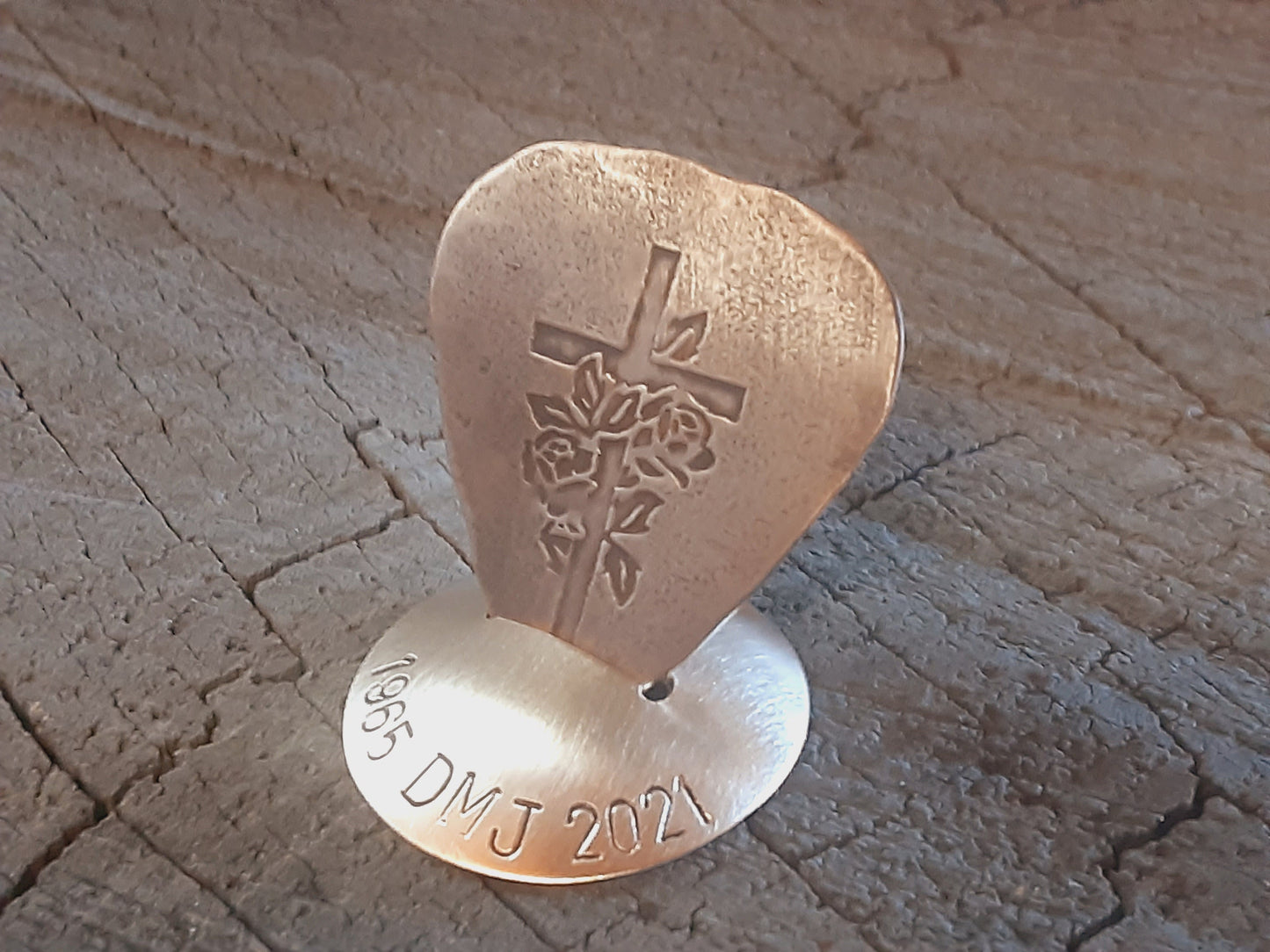 Memorial bronze guitar pick with stand  - sympathy gift