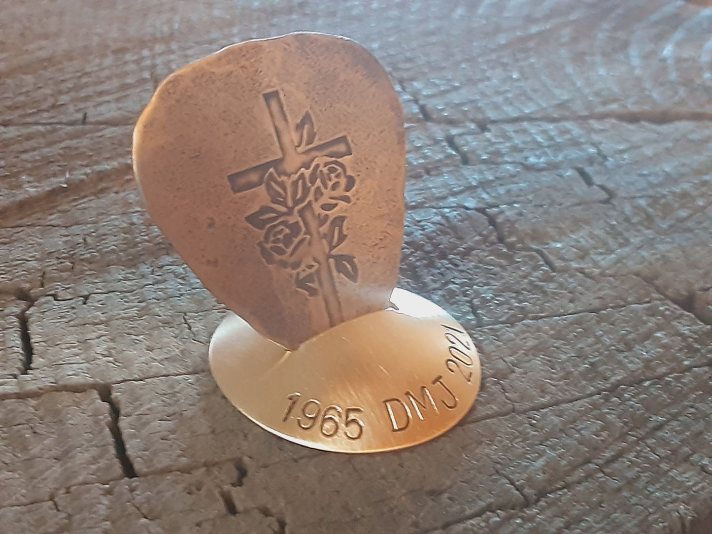 Memorial bronze guitar pick with stand  - sympathy gift