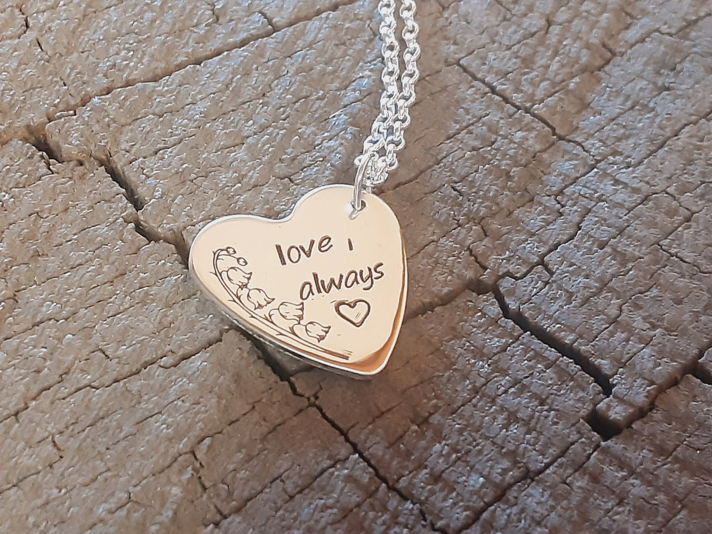 Love always sterling silver heart necklace