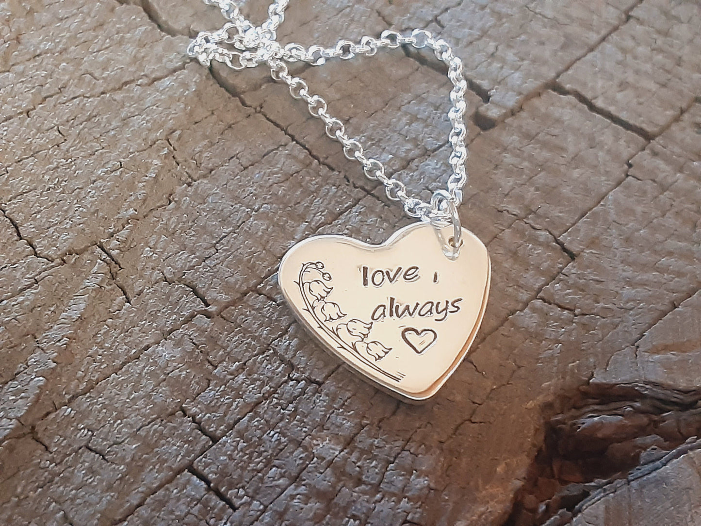 Love always sterling silver heart necklace