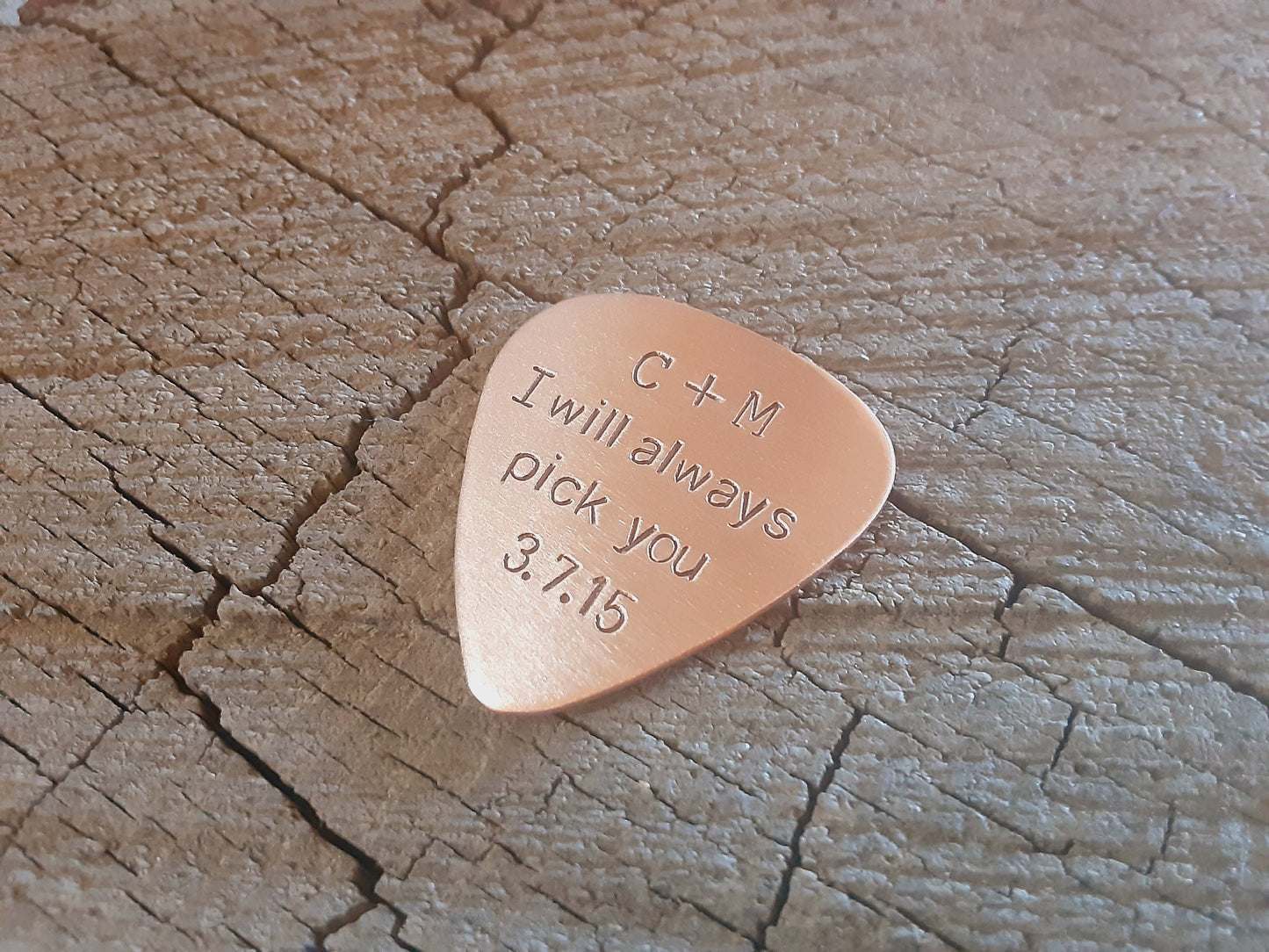 7th anniversary copper guitar pick