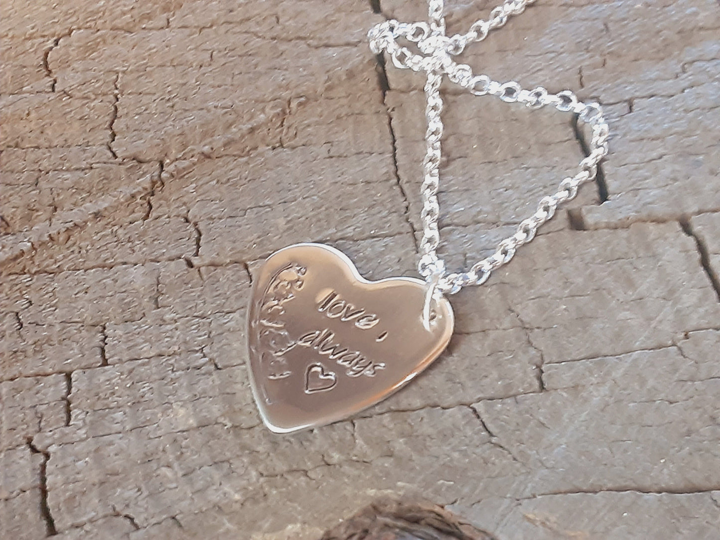 Love always sterling silver heart necklace