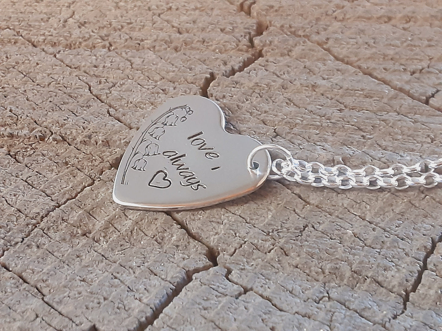 Love always sterling silver heart necklace