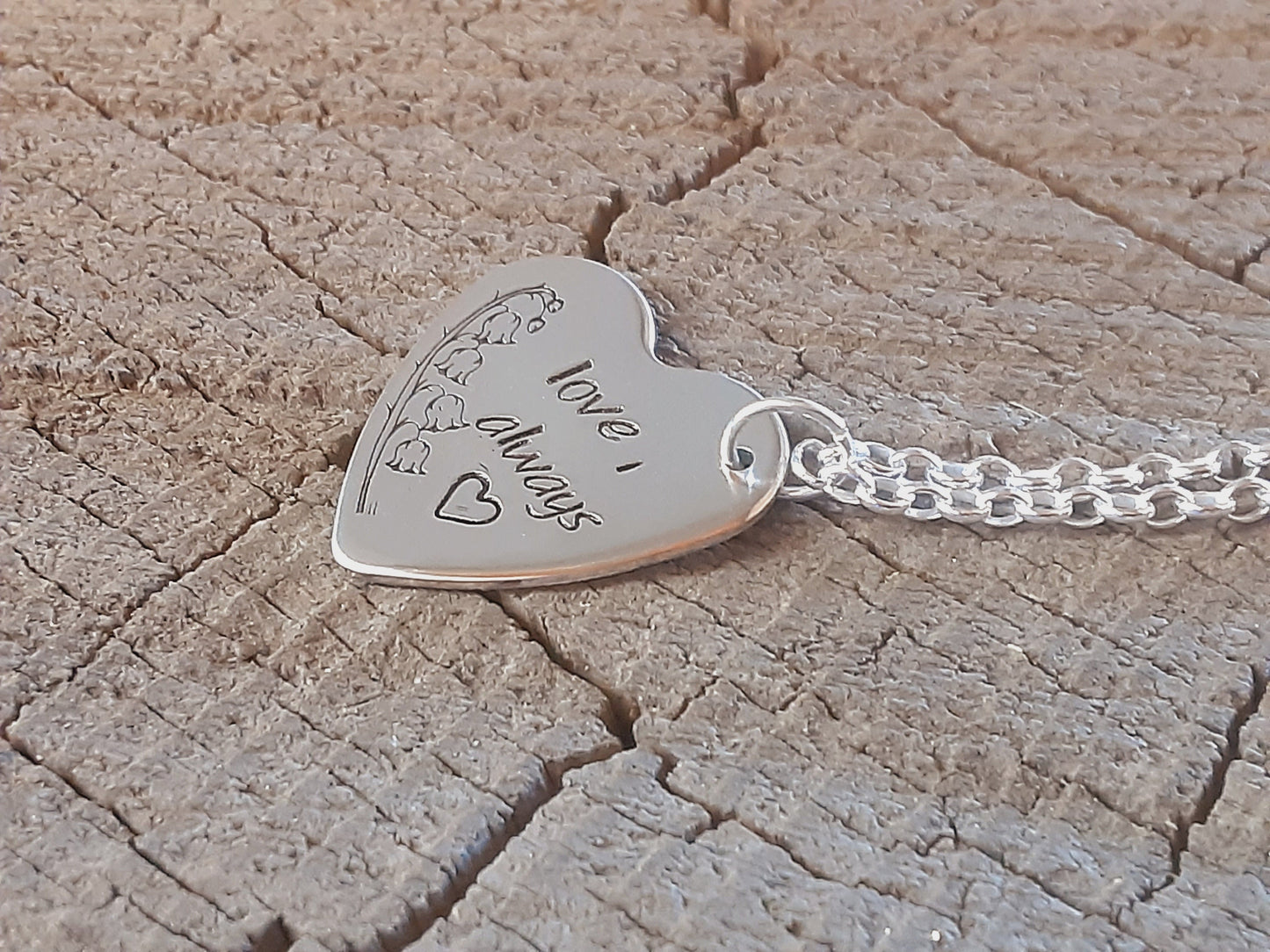 Love always sterling silver heart necklace