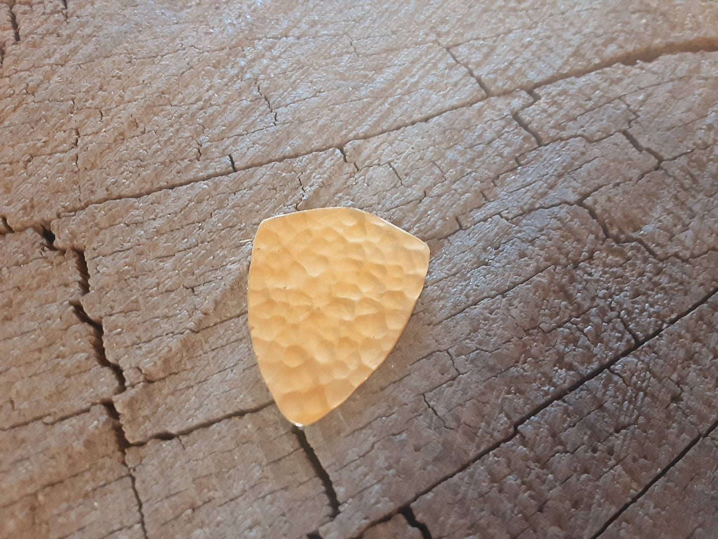 Hummingbird on bronze shield shaped guitar pick