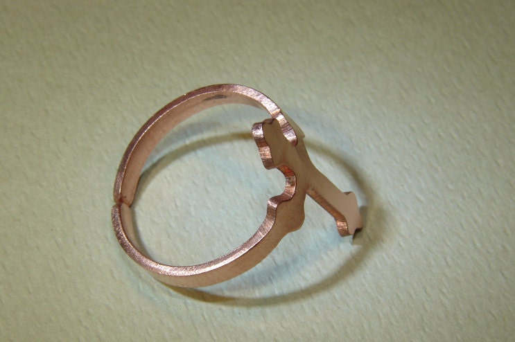 Copper cross adjustable ring