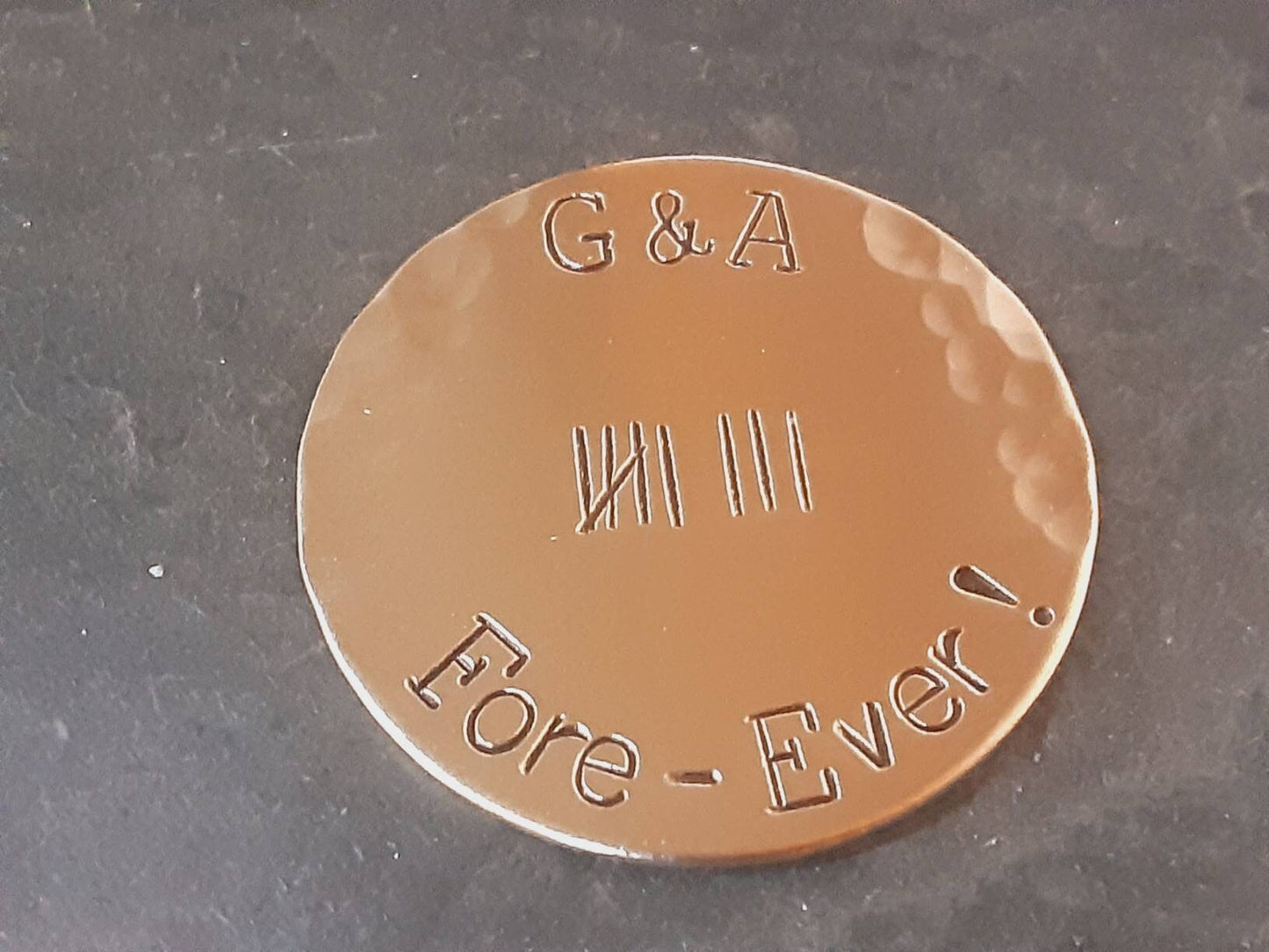 Bronze golf ball marker for 8th or bronze anniversary