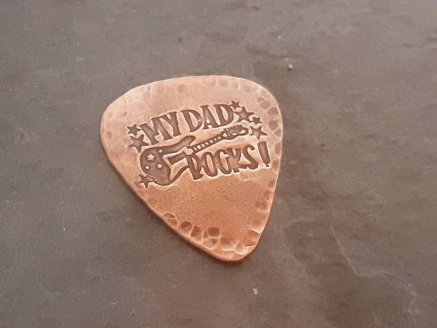 Copper Guitar Pick with Stand