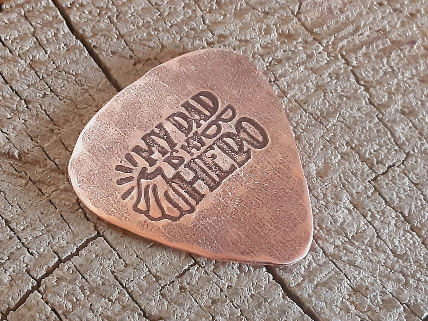 Copper guitar pick for dad and Fathers day