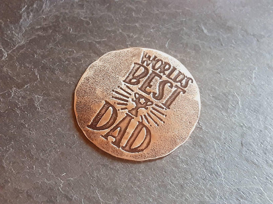 bronze golf ball marker for dad - Father's Day gift - Worlds Best Dad - golfing gift