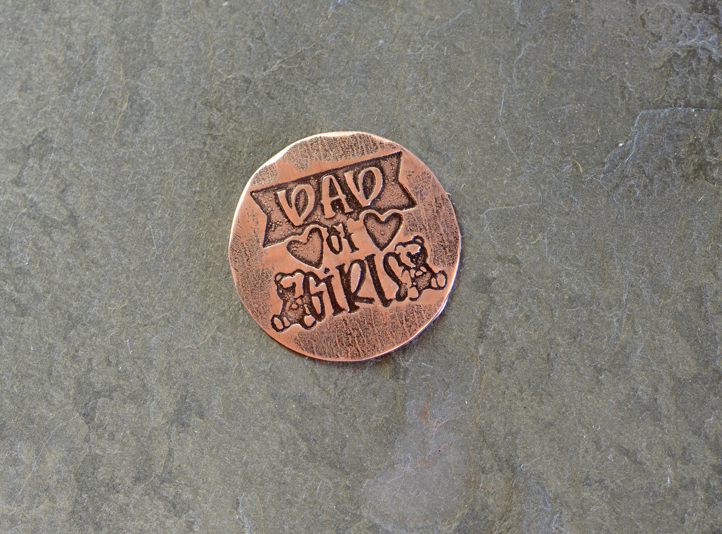 Copper golf ball marker dad of girls