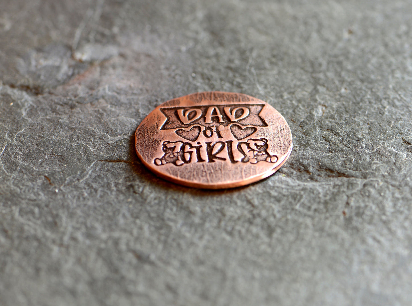 Copper golf ball marker dad of girls