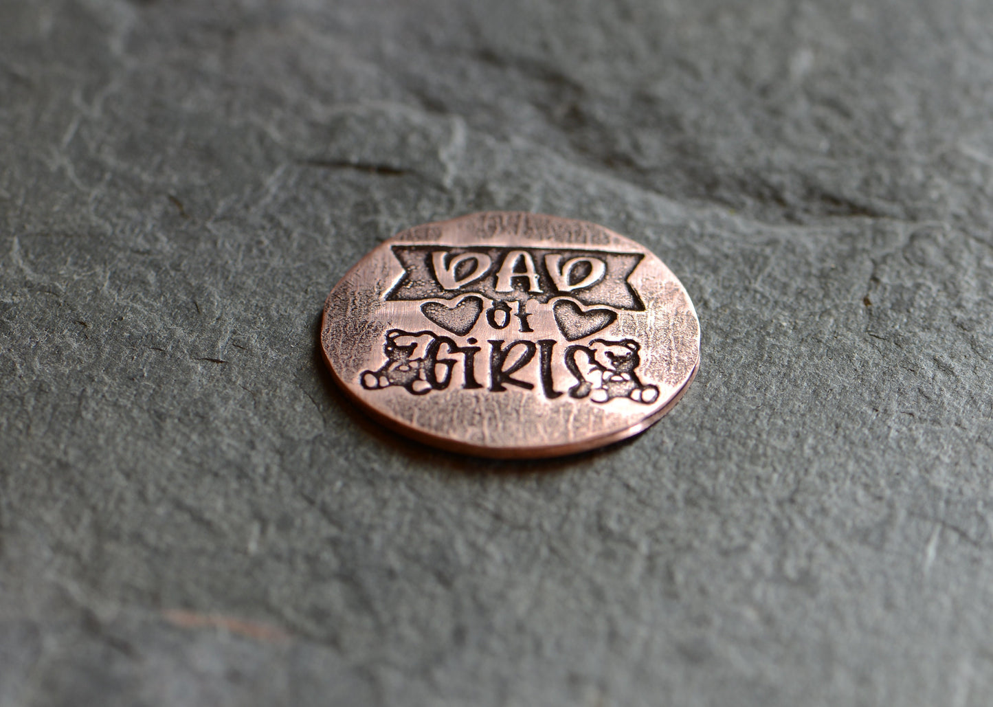 Copper golf ball marker dad of girls