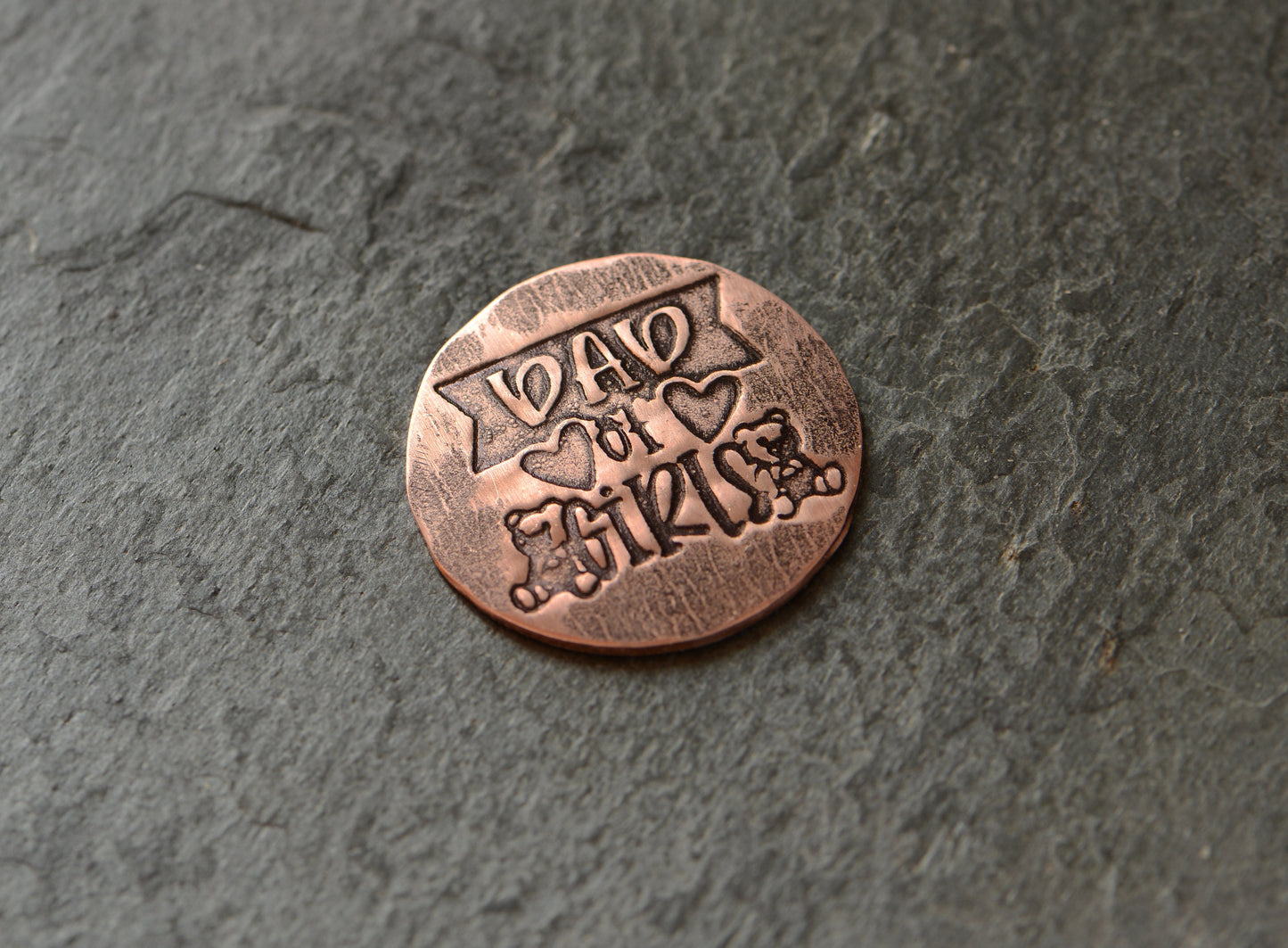Copper golf ball marker dad of girls