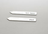Ich liebe dich sterling silver collar stays with I love you in German, NiciArt 