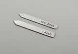 Ich liebe dich sterling silver collar stays with I love you in German, NiciArt 