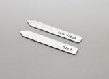 Ich liebe dich sterling silver collar stays with I love you in German, NiciArt 