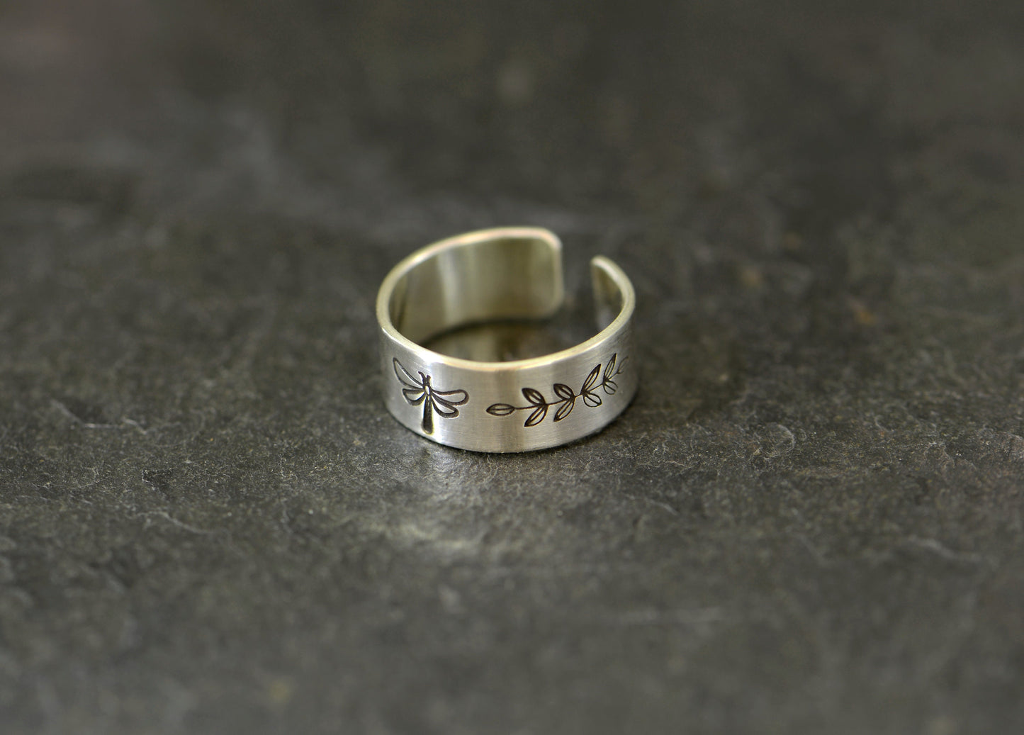 Dragonfly sterling silver toe ring