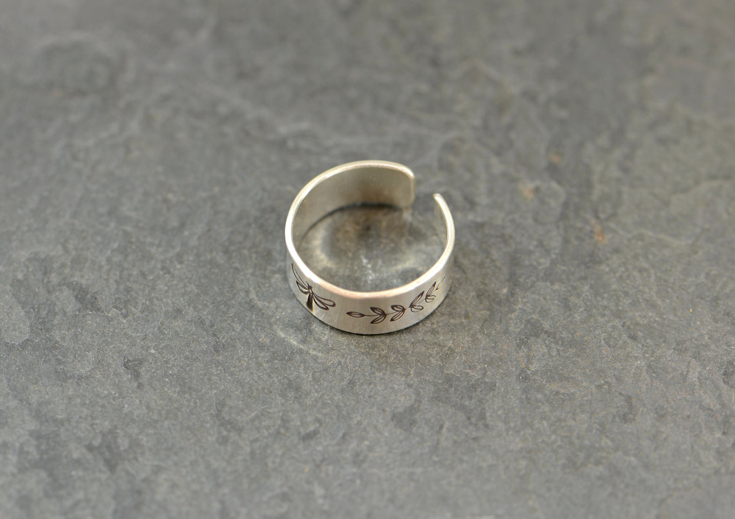 Dragonfly sterling silver toe ring