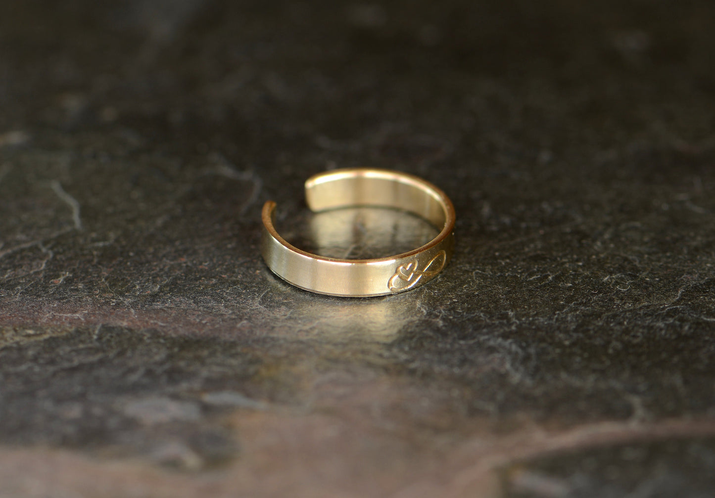 Dainty 14k gold toe ring with infinity and heart - dainty and solid gold