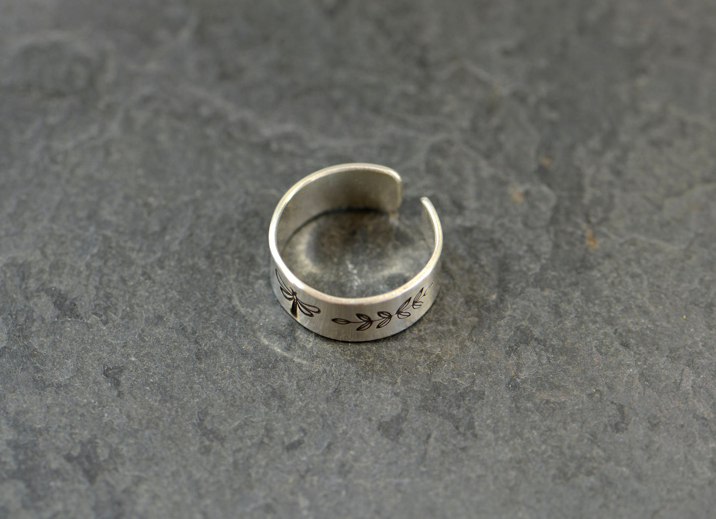 Dragonfly sterling silver toe ring