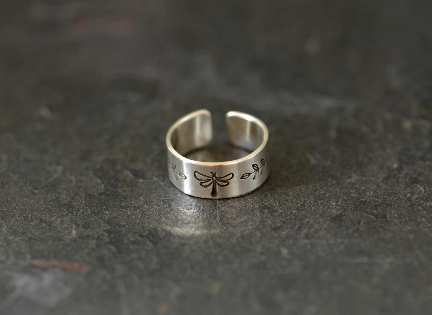 Dragonfly sterling silver toe ring
