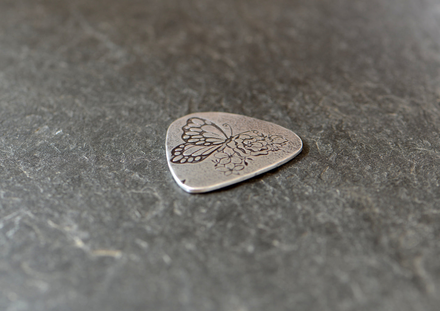 Butterfly sterling silver guitar pick