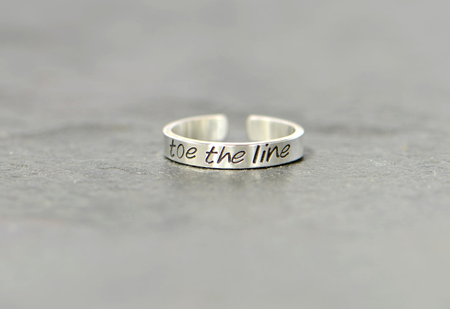 Toe the Line sterling silver toe ring