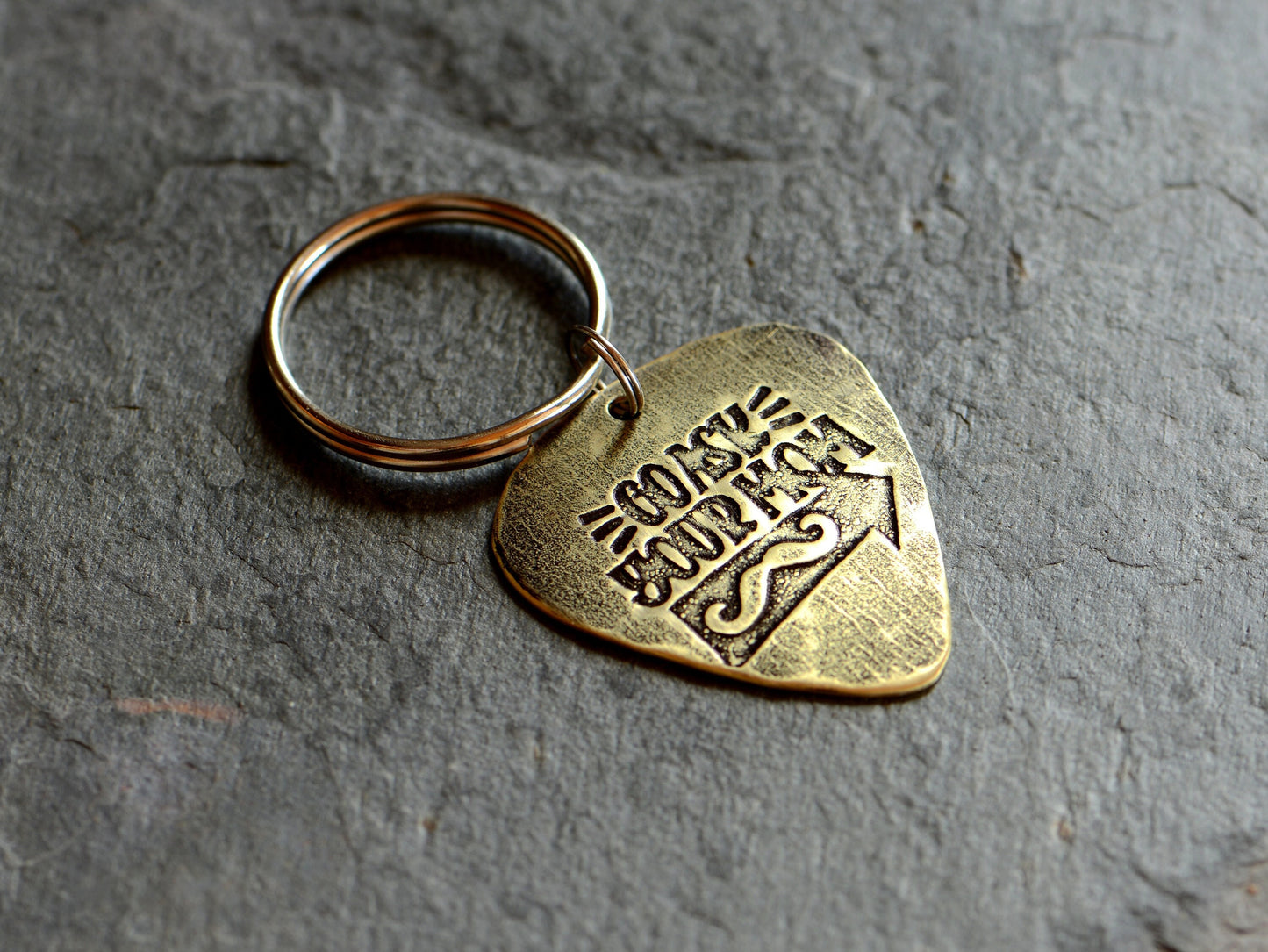 Go ask your mom guitar pick keychain