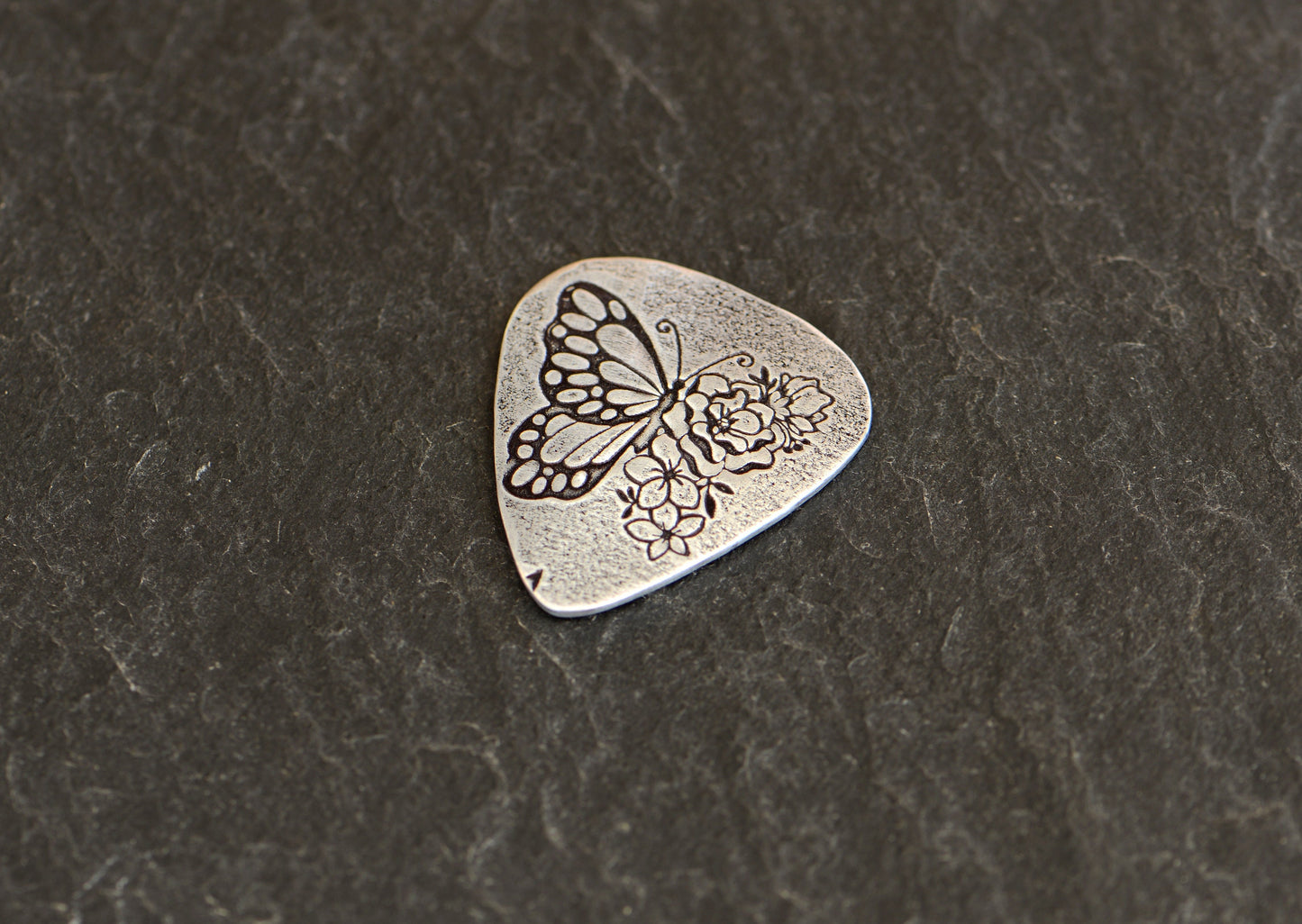 Butterfly sterling silver guitar pick