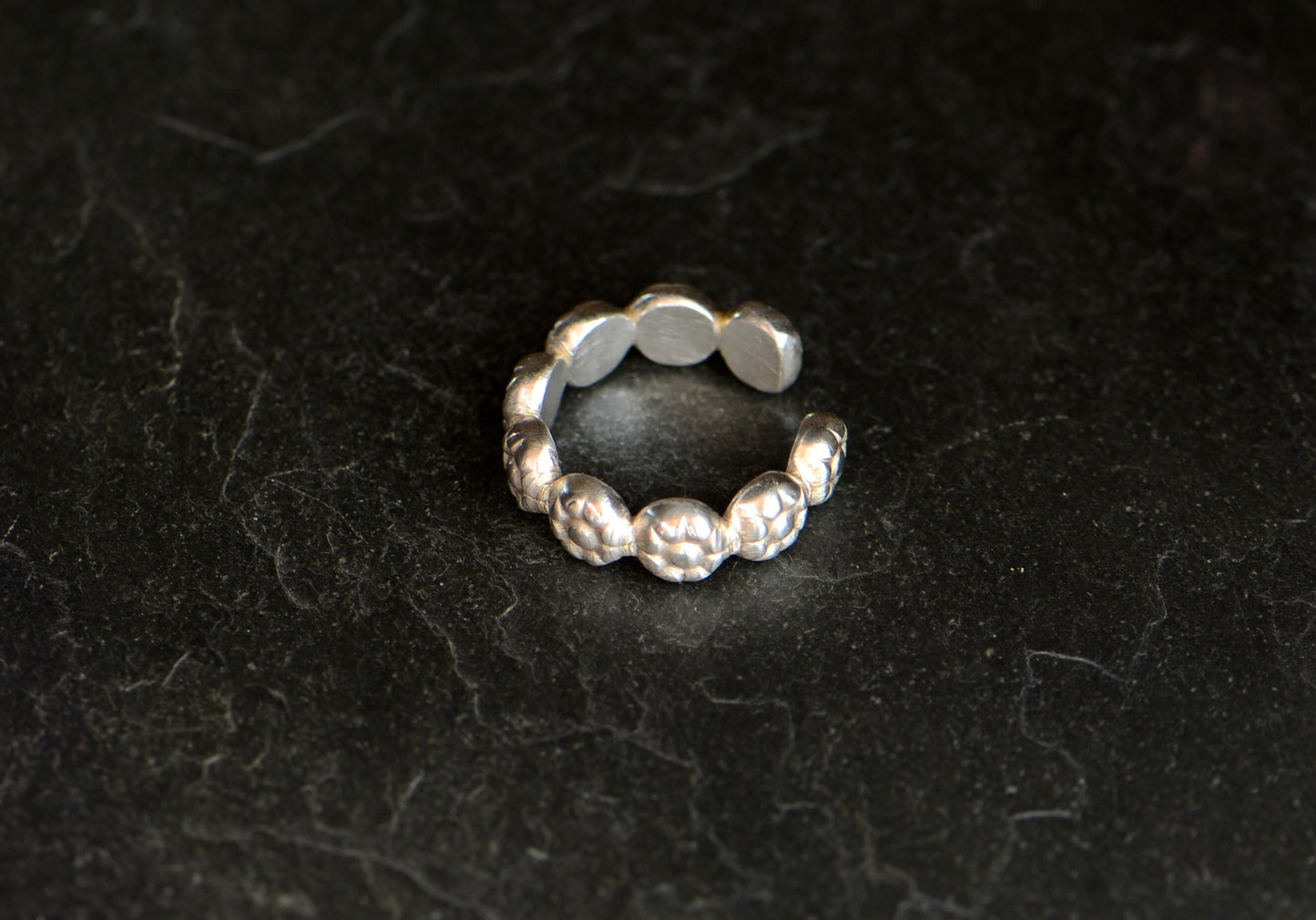 Sterling silver toe ring with flower design