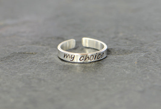 Sterling silver toe ring with my choice