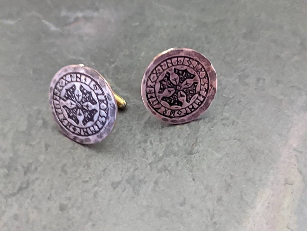 Nordish Runes on Copper Cuff Links