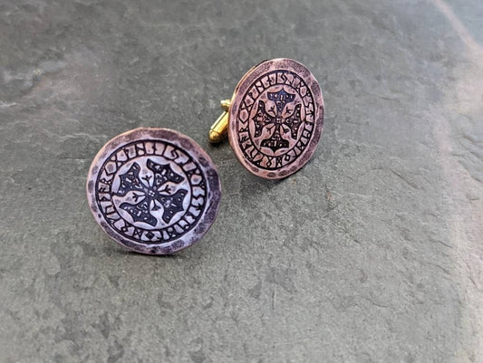Nordish Runes on Copper Cuff Links