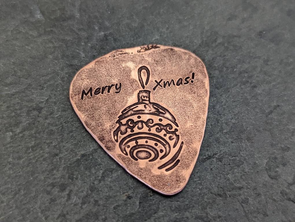 Christmas Ornament Copper Guitar Pick