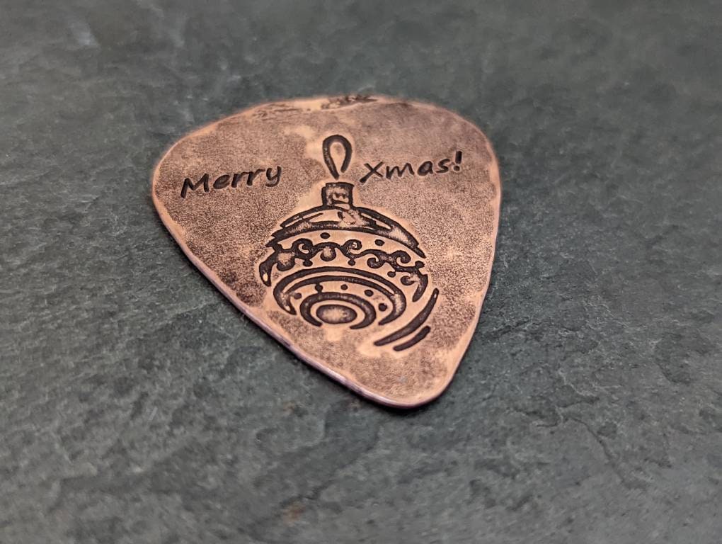 Christmas Ornament Copper Guitar Pick