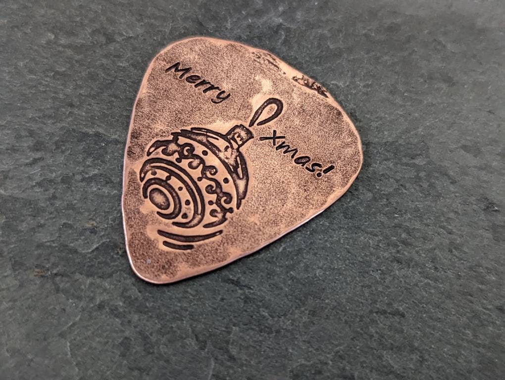 Christmas Ornament Copper Guitar Pick