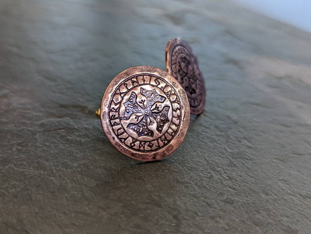 Nordish Runes on Copper Cuff Links