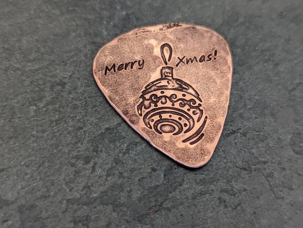 Christmas Ornament Copper Guitar Pick