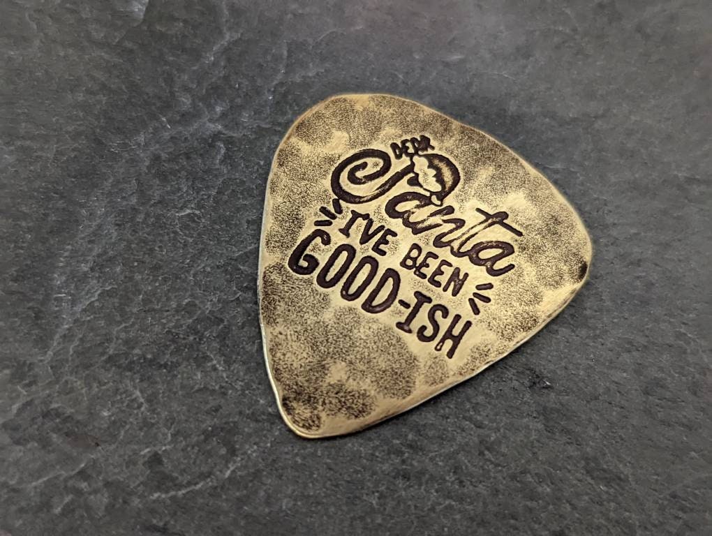 Santa brass guitar pick