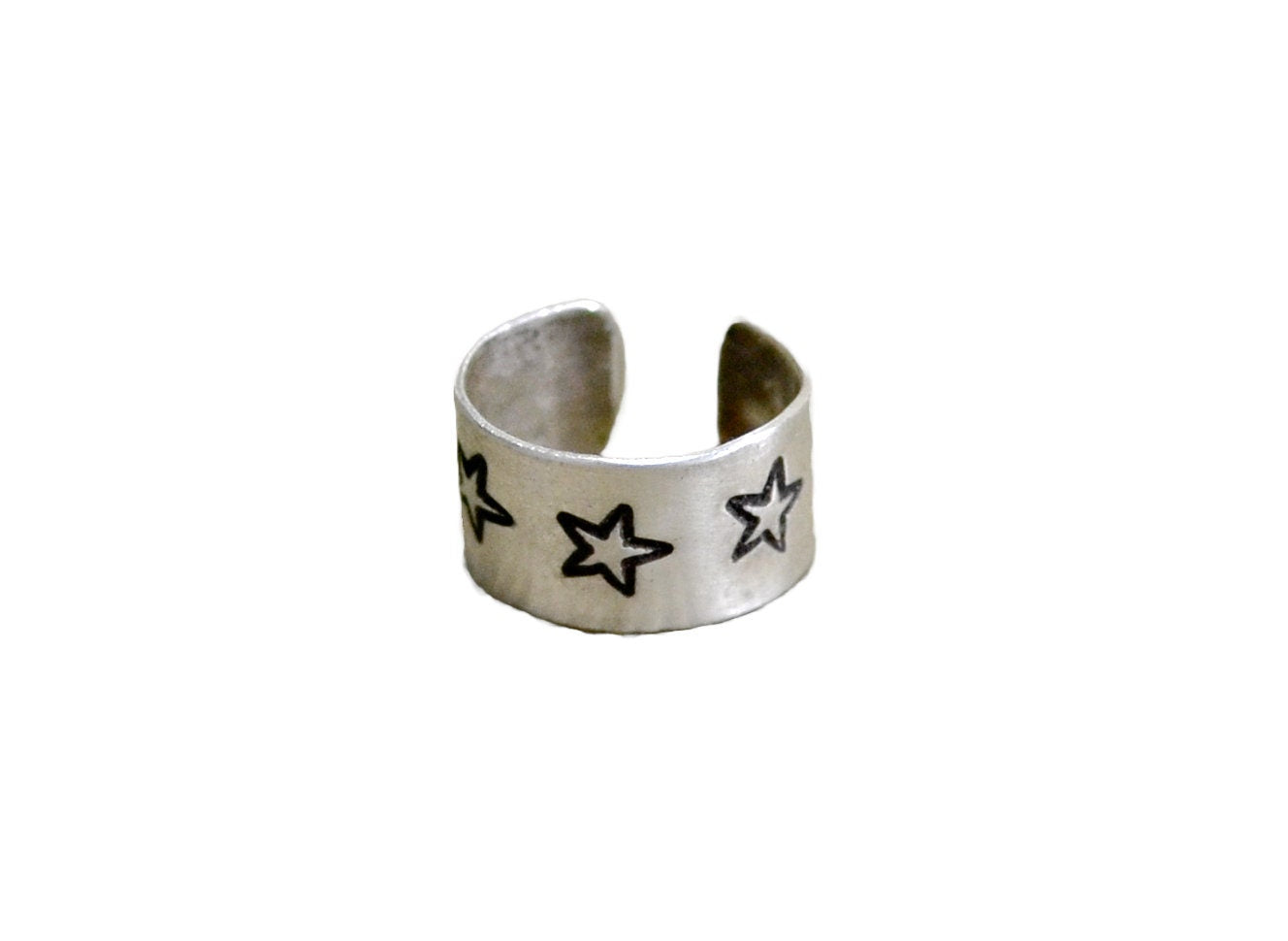 Sterling silver ear cuff with stars design