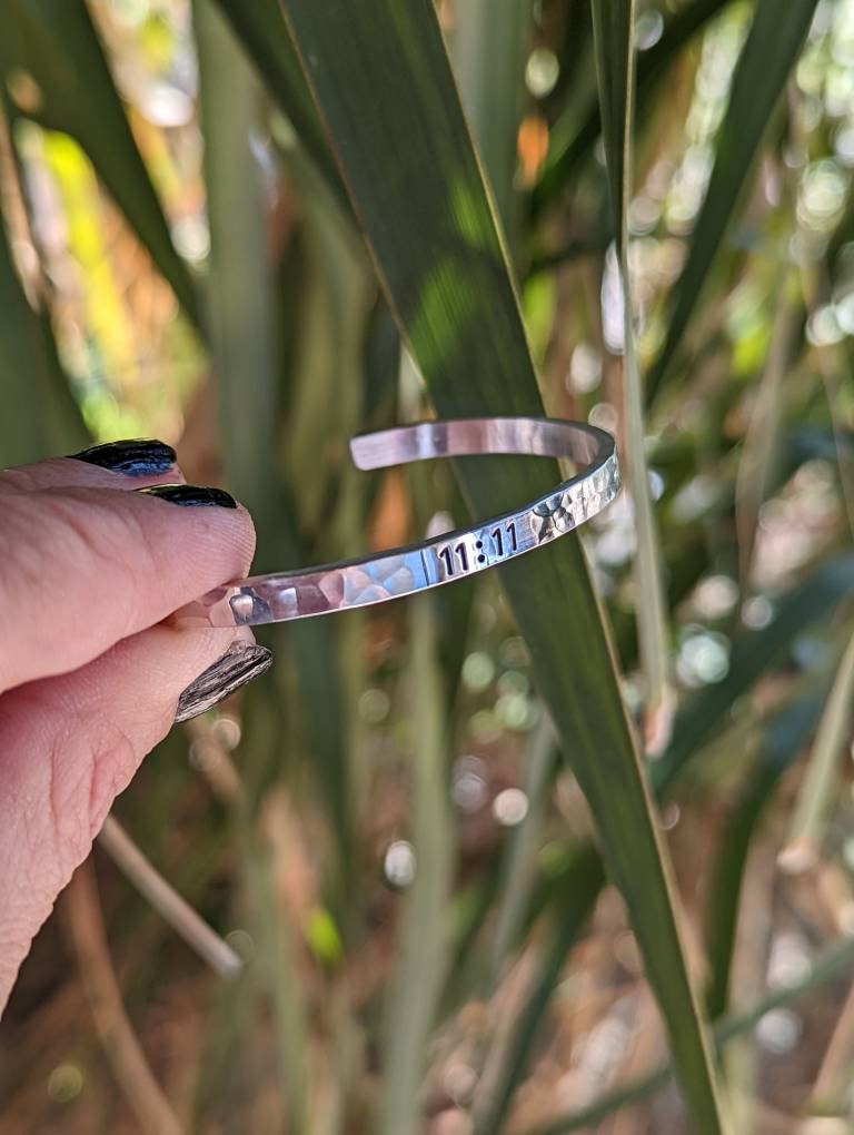 Sterling silver angel number 1111 dainty bracelet