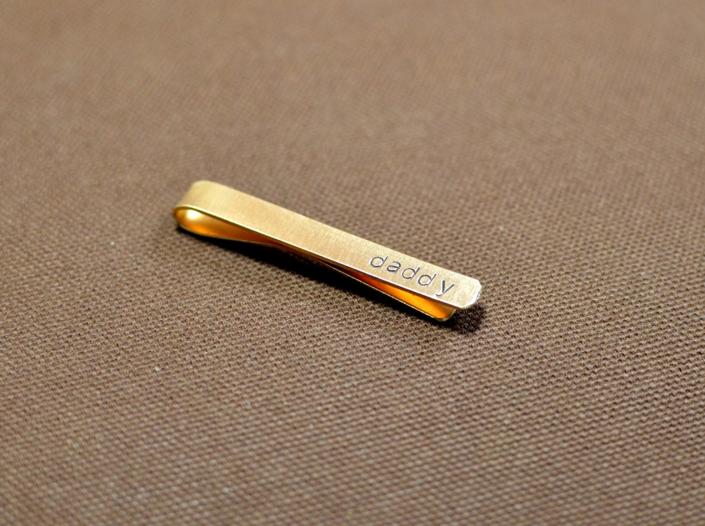 Solid 14K gold tie bar handmade for a special dad