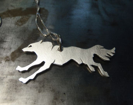 Sterling Silver Wolf Necklace