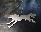 Silver Wolf Pendant sterling silver wolf necklace fresh from the bench, NiciArt 