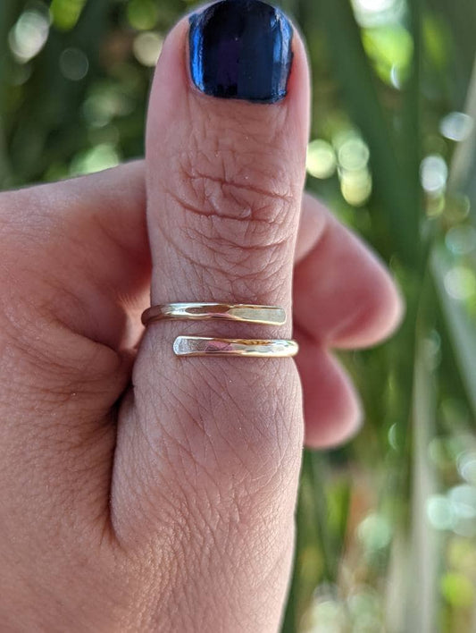 Gold filled bypass thumb ring